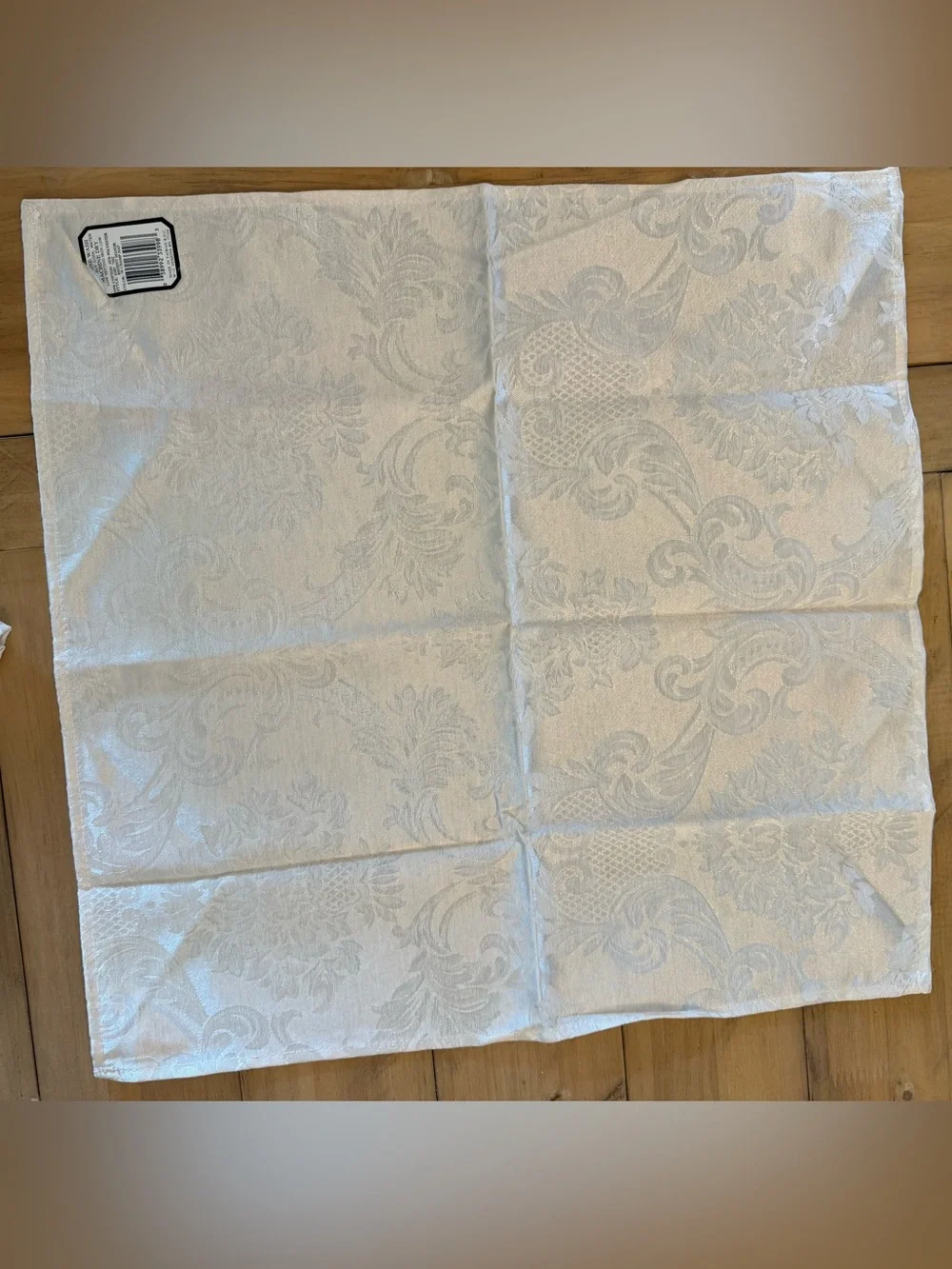 Set 5 Cream Damask Napkins Vintage Macy’s New Old Stock Elegant
